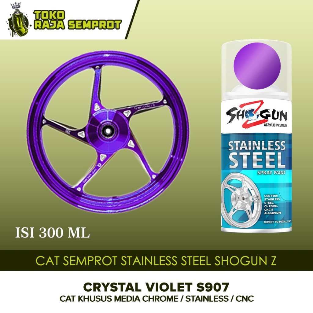 Cat Semprot Pilok Velg Motor Stainless Steel PREMIUM Cat Pilox Velg Motor CnC Ungu Violet 300 ML
