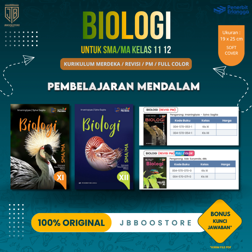 [ Erlangga ] Buku Biologi Kelas 11 12 SMA/MA - Kurikulum Merdeka Revisi PM Full Color