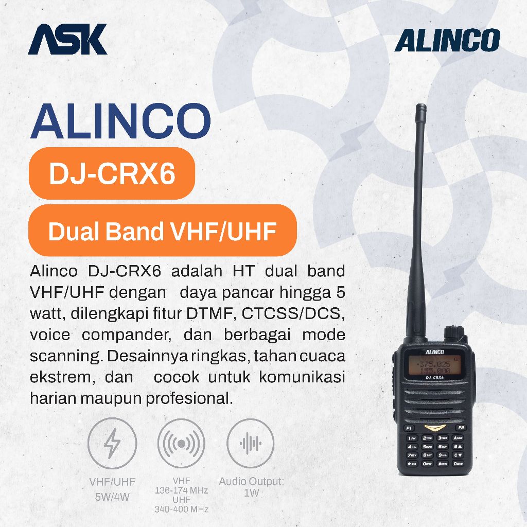 HT Alinco DJ CRX 7 UHF/VHF Radio Komunikasi