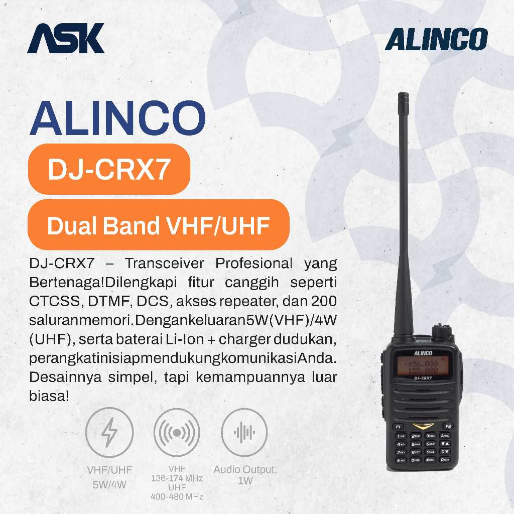 Handy Talky DJ-CRX7 ALINCO/ HT DJ CRX7 ALINCO