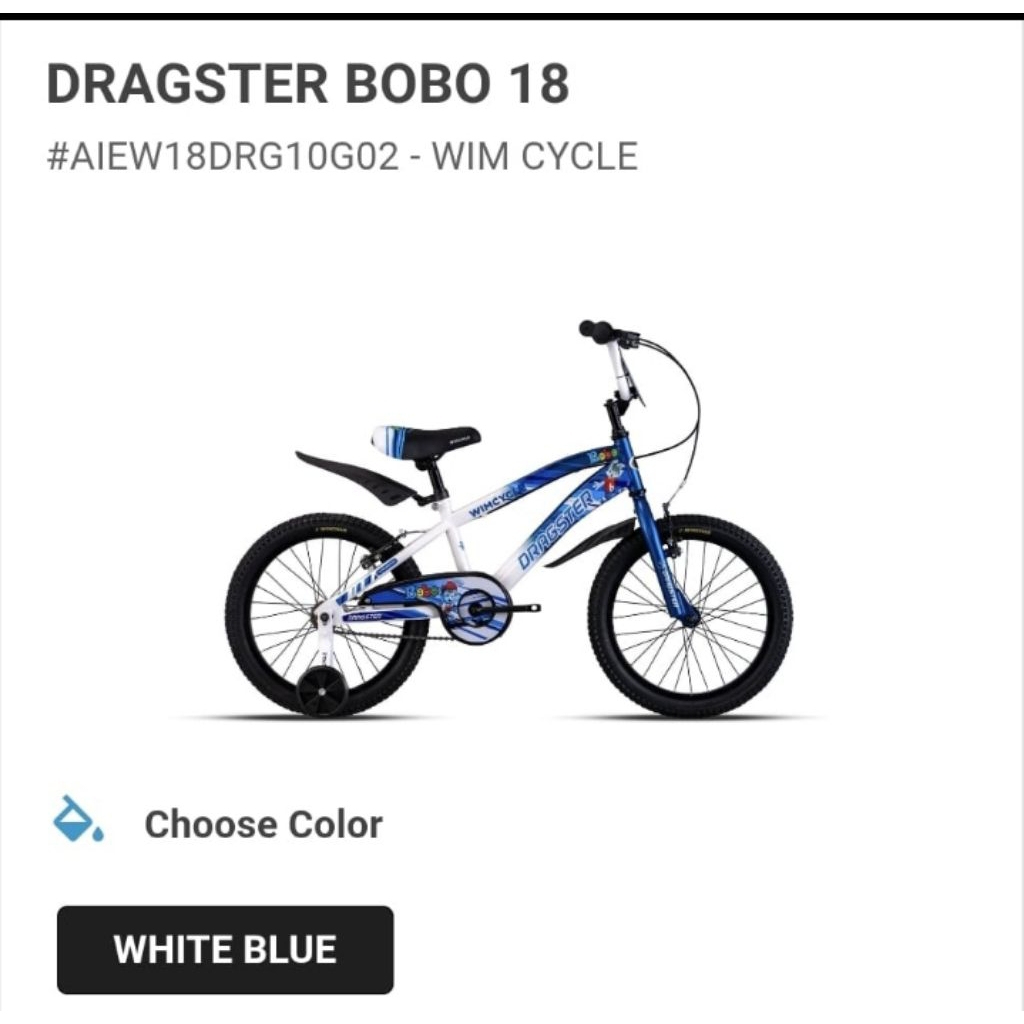 Sepeda Anak BMX Wimcycle Dragster Bobo Size 18 inch Sepeda Wimcycle Size 18Inch Dragster Bobo 18inch