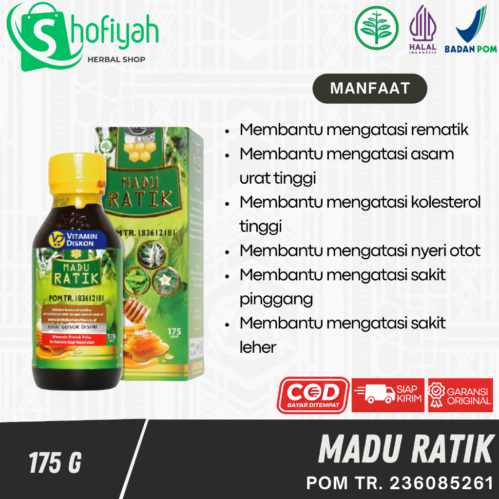 MADU RATIK Herbal 175gr BPOM – Madu Herbal untuk Menjaga Kesehatan Sendi & Otot