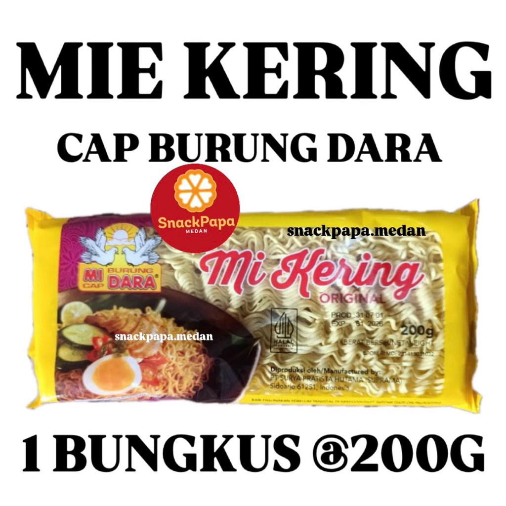MIE KERING CAP BURUNG DARA [1 BUNGKUS @200G] | MI BURUNG DARA | MIE BURUNG DARA ORIGINAL | MIE KERIN
