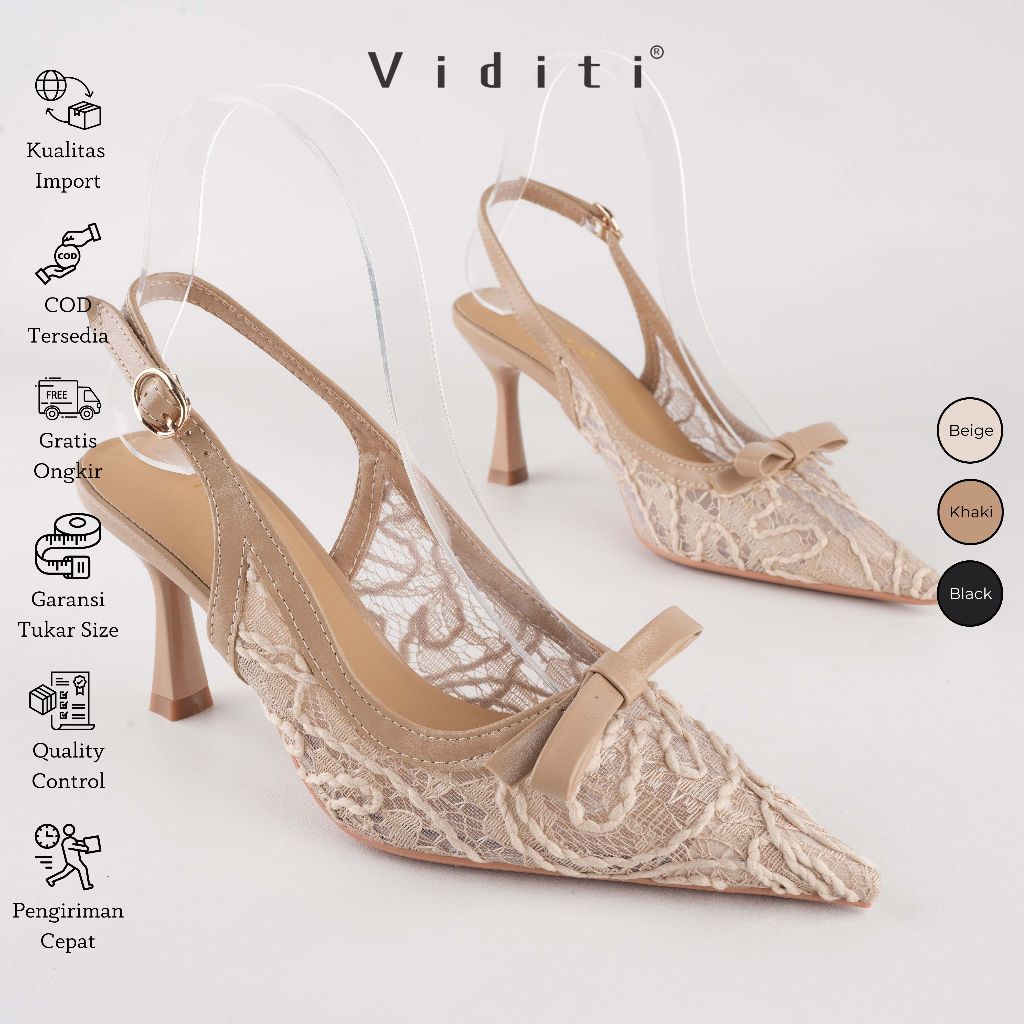 Viditi Lorena Heels 8 cm | Shoes | Sepatu Import Wanita | Wedding | Wisuda | Seserahan
