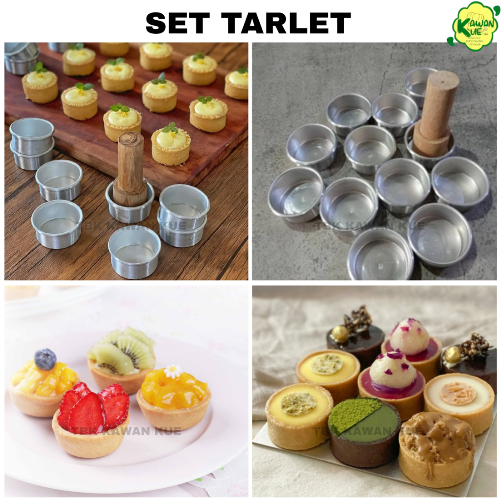 Set Pres Cetakan Kue Tarlet Mini Tart Tarlets 12pc/Loyang Bulat Mini Cupcake Cheese Cake Pie Buah