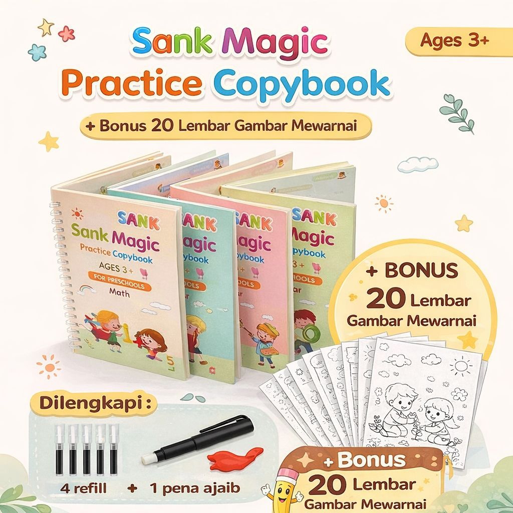 Sank Magic Book / Buku Belajar Menulis Anak PAUD TK