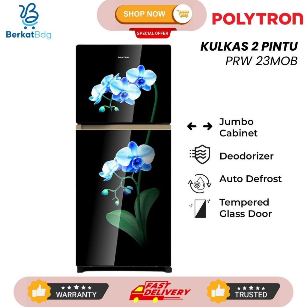 LEMARI ES POLYTRON PRW 23 MO/MT- LEMARI ES/KULKAS 2 PINTU POLYTRON