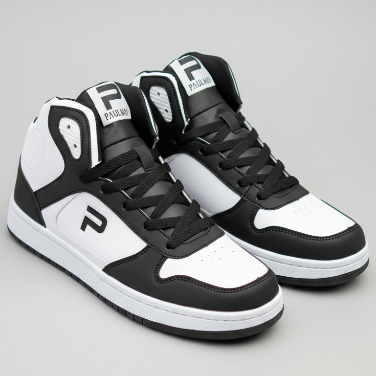 PAULMAY - Sepatu Sneakers Pria Lisbon High - White Black