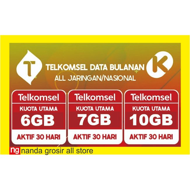 Paket Data telkomsel Data Bulanan 30 Hari
