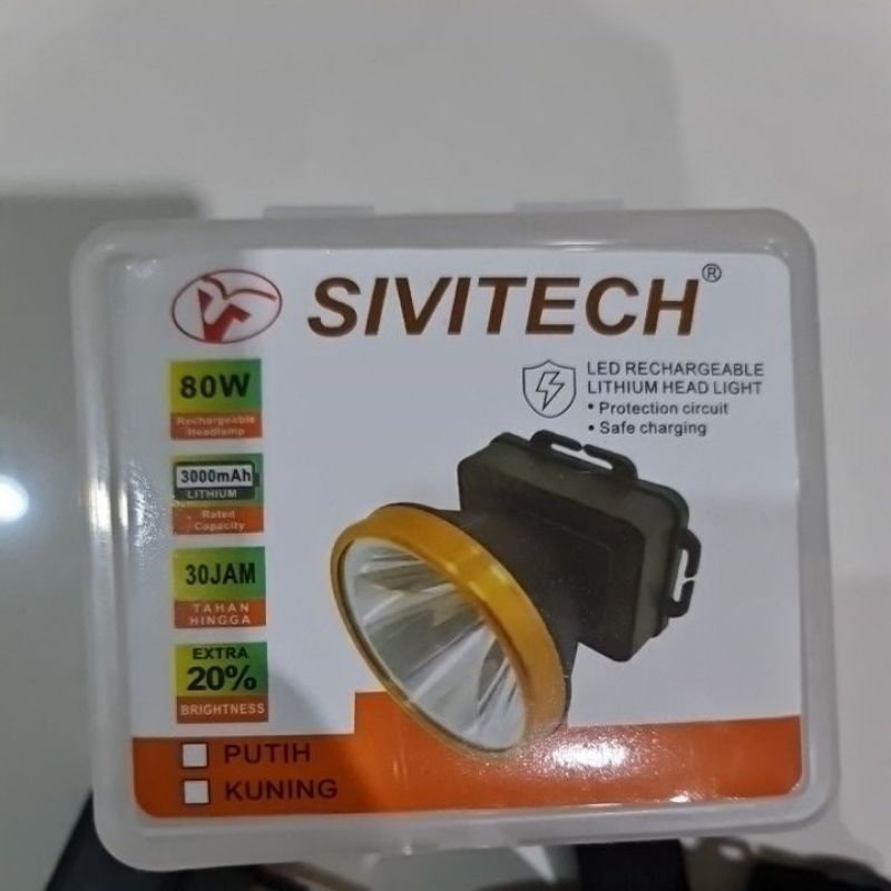 Senter Kepala 80W Kuning SIVITECH