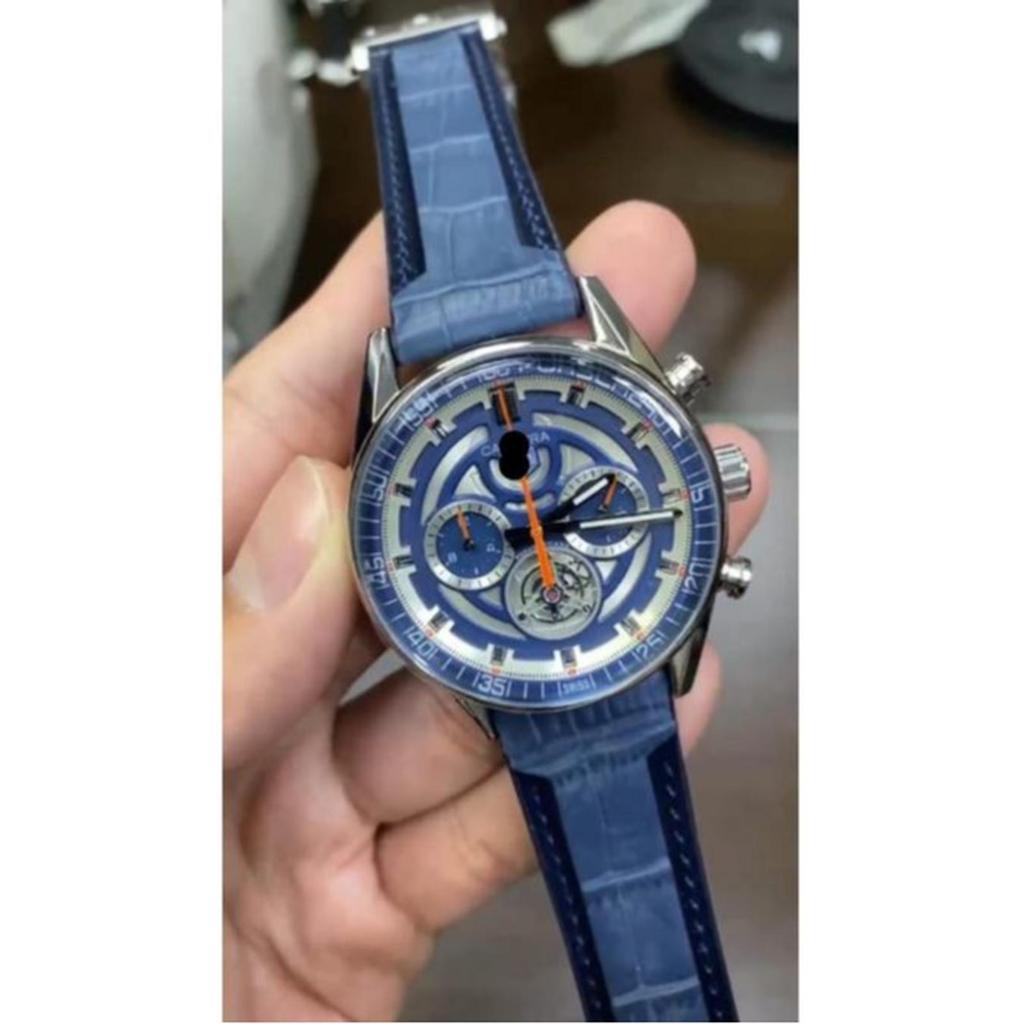 The Luxe Watch194 Jam Tangan Pria Mewah Carrera Blue Chronograph Quartz Men Watch