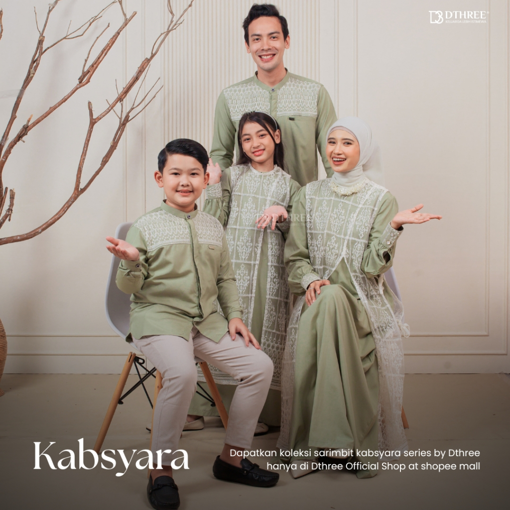 [ READY TIDAK PO ] Dthree - Sarimbit Keluarga 2026 Kabsyara ( Sage ) Baju Couple keluarga 2026