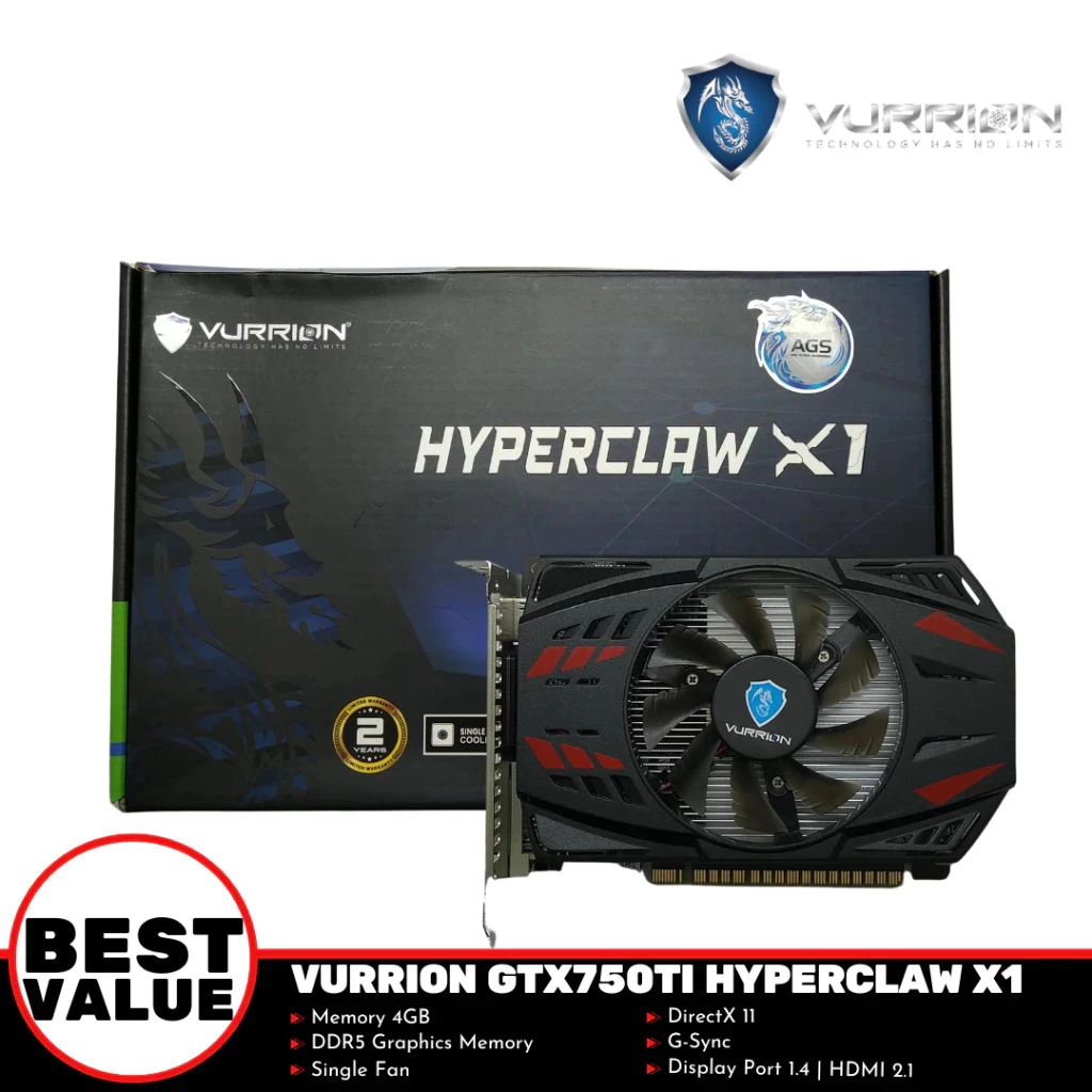 VGA Vurrion Hyperclaw X1 GTX 750TI 4GB DDR5 GTX 750 TI