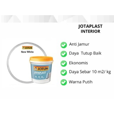 Jotun Jotaplast Cat Dinding Interior New White 3.5 Liter Cat Tembok Anti Jamur Ekonomis