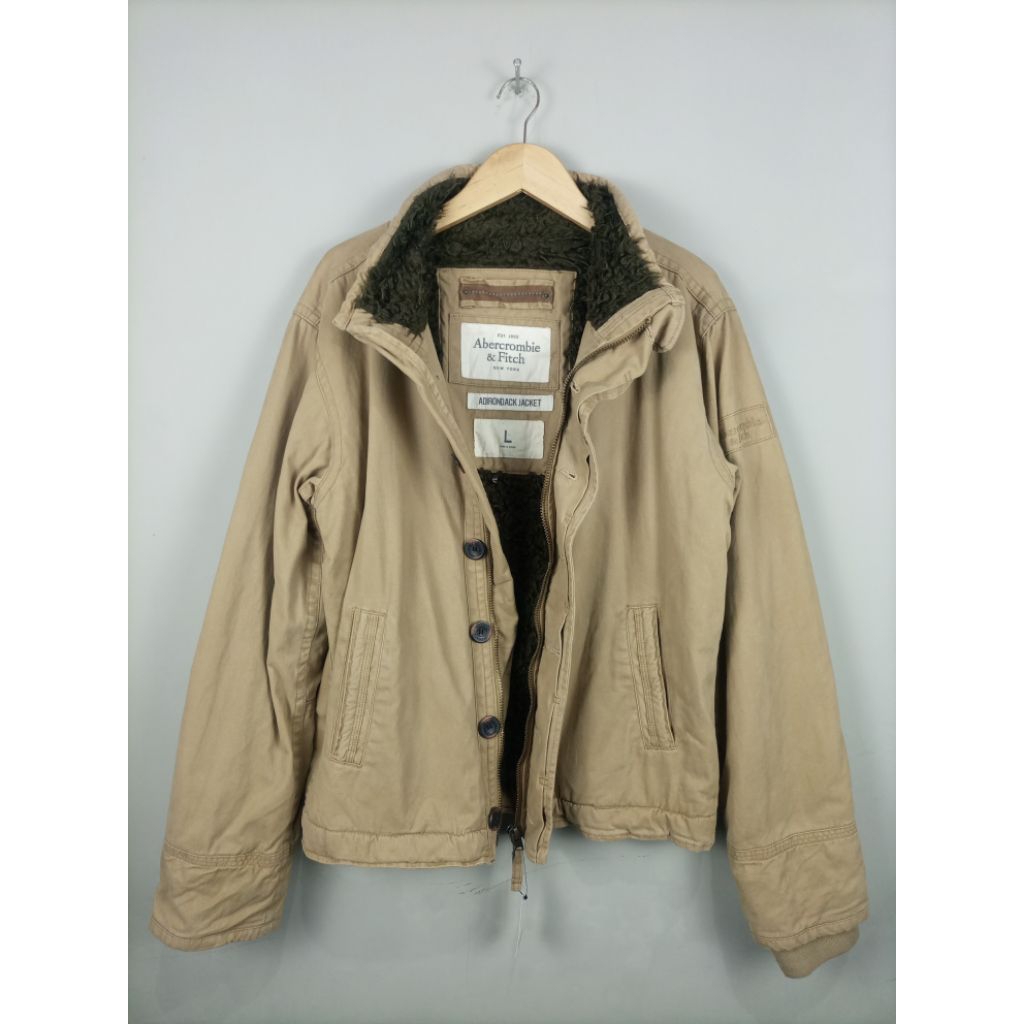 Jaket Abercrombie & Fitch N.e.w Y.o.r.k Adirondack Jacket Original Winter Kasual Tebal_Coklat Mocca_
