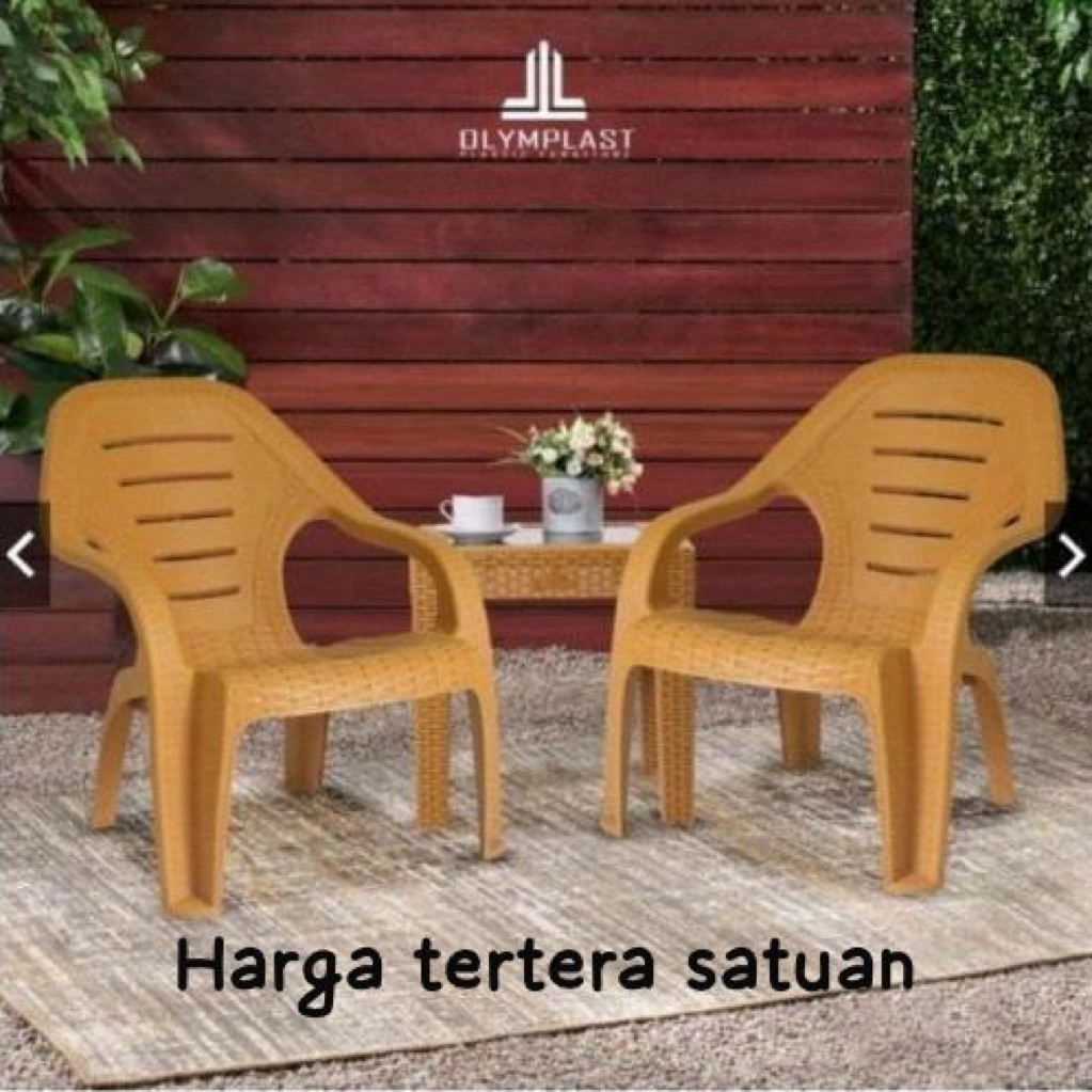 PROMO INSTAN MURAH SATUAN  KURSI SANTAI PLASTIK OLYMPLAST 509 DAN 508 ROTAN (instan max 3-4 Pcs)