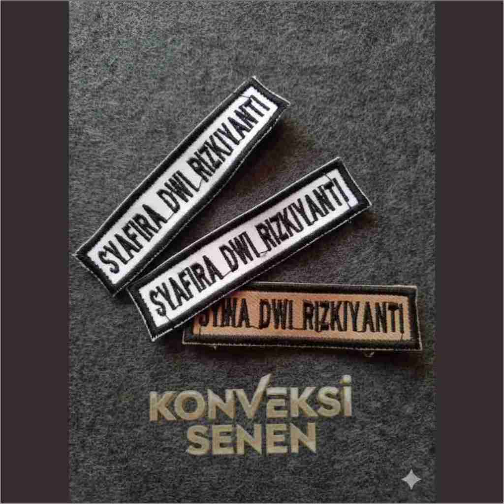 Bordir Nama Seragam Sekolah bet nama custom Nama dada Bordir anak sekolah