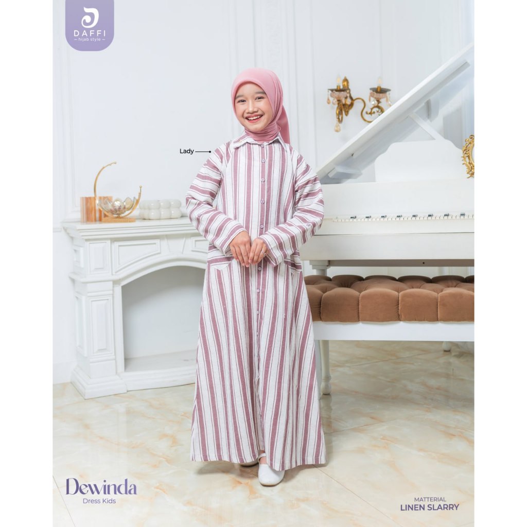 Daffi Hijab - Dewinda Kids Series - Gamis Anak Motif - Dress Anak Premium