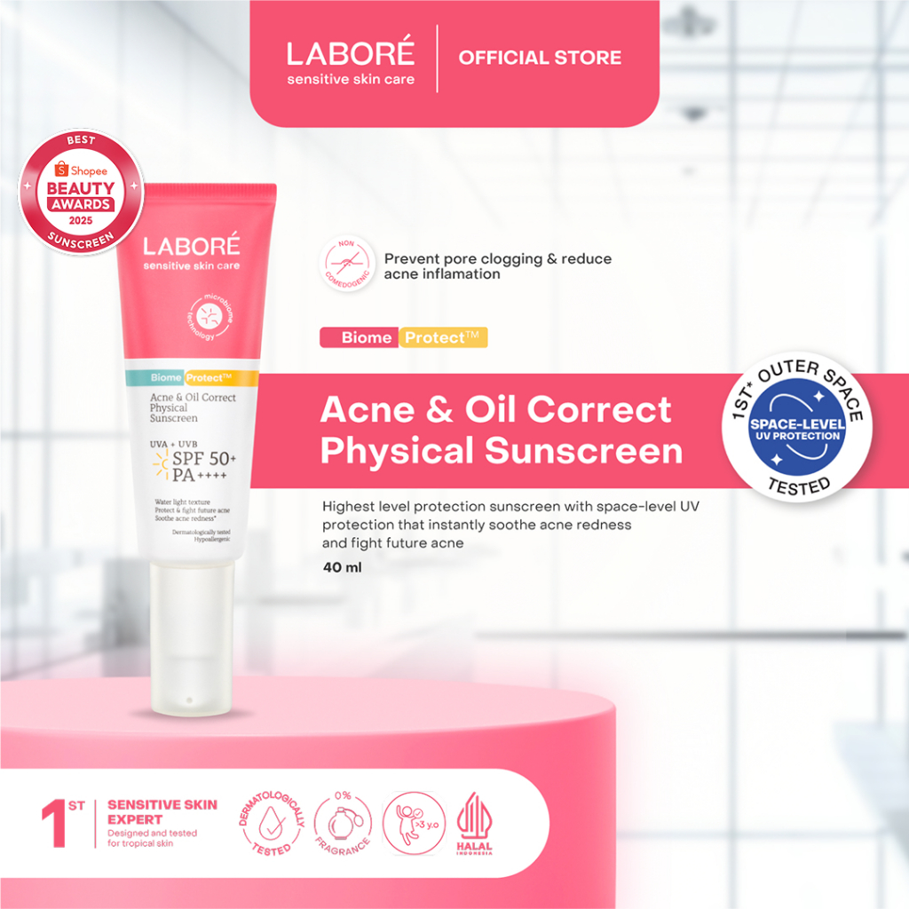 [Best Sunscreen by US Dermatologist] LABORÉ Sensitive Skin Care BiomeProtect™ Acne & Oil Correct Phy