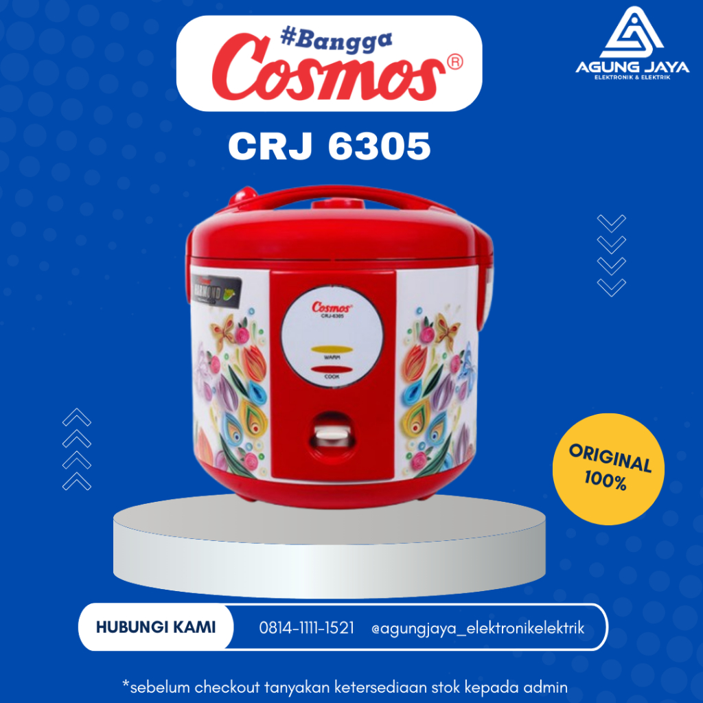 Cosmos Rice Cooker Harmond CRJ-6305 - 2L CRJ 6305 HARMOND ANTI GORES