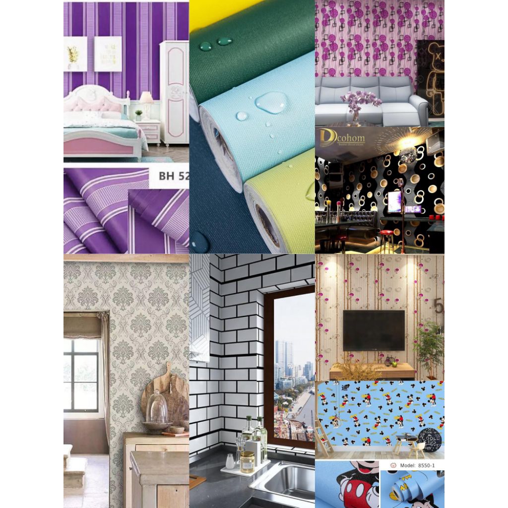WALLPAPER STICKER MOTIF /KARAKTER / POLOS/ WALLPAPER PEKANBARU