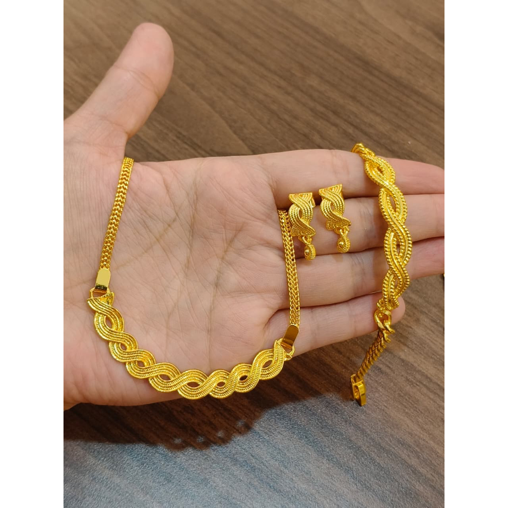 kalung model kepang Warna mas 24