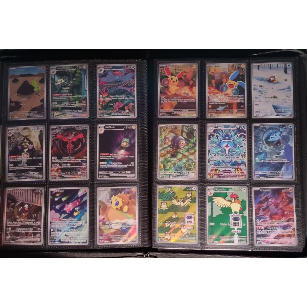 Full Set 24 lembar AR Kilau Hitam SV3S (Groudon, Nintales, minior, Clefairy, dll)
