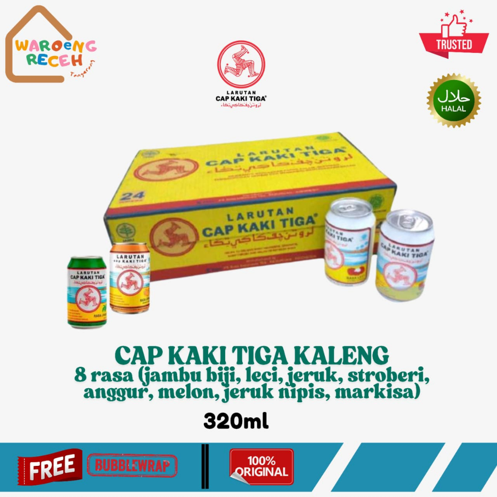 Larutan Cap Kaki Tiga Kaleng Reguler Semua Varian Rasa 1 Dus isi 24 Pcs @320 ML