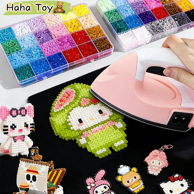 HAHAHTOY Kit Manik-Manik ABS Plastik 20000+PCS 24Warna Setrika Termasuk