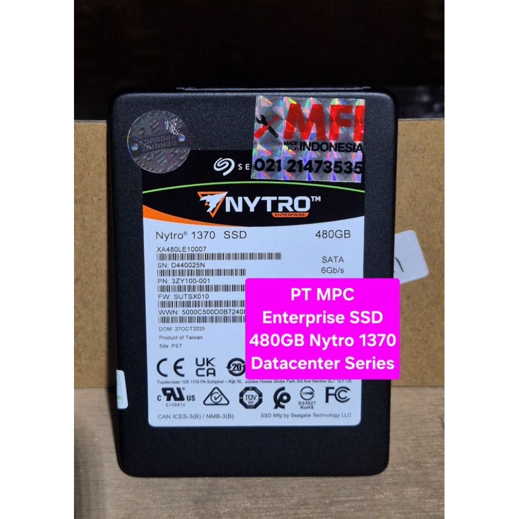 SSD SERVER SEAGATE NYTRO 480GB ENTERPRISE SSD 2.5IN 6GBPS DATACENTER Nytro 1351 XA480LE10063