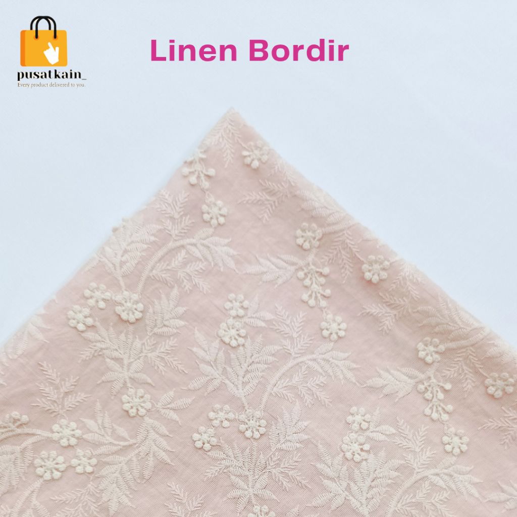 Linen Bordir / Gamis / Dress / Tunik / Tunik Lebaran / Kain Bordir / Kain Motif / Baju Raya / Baju M