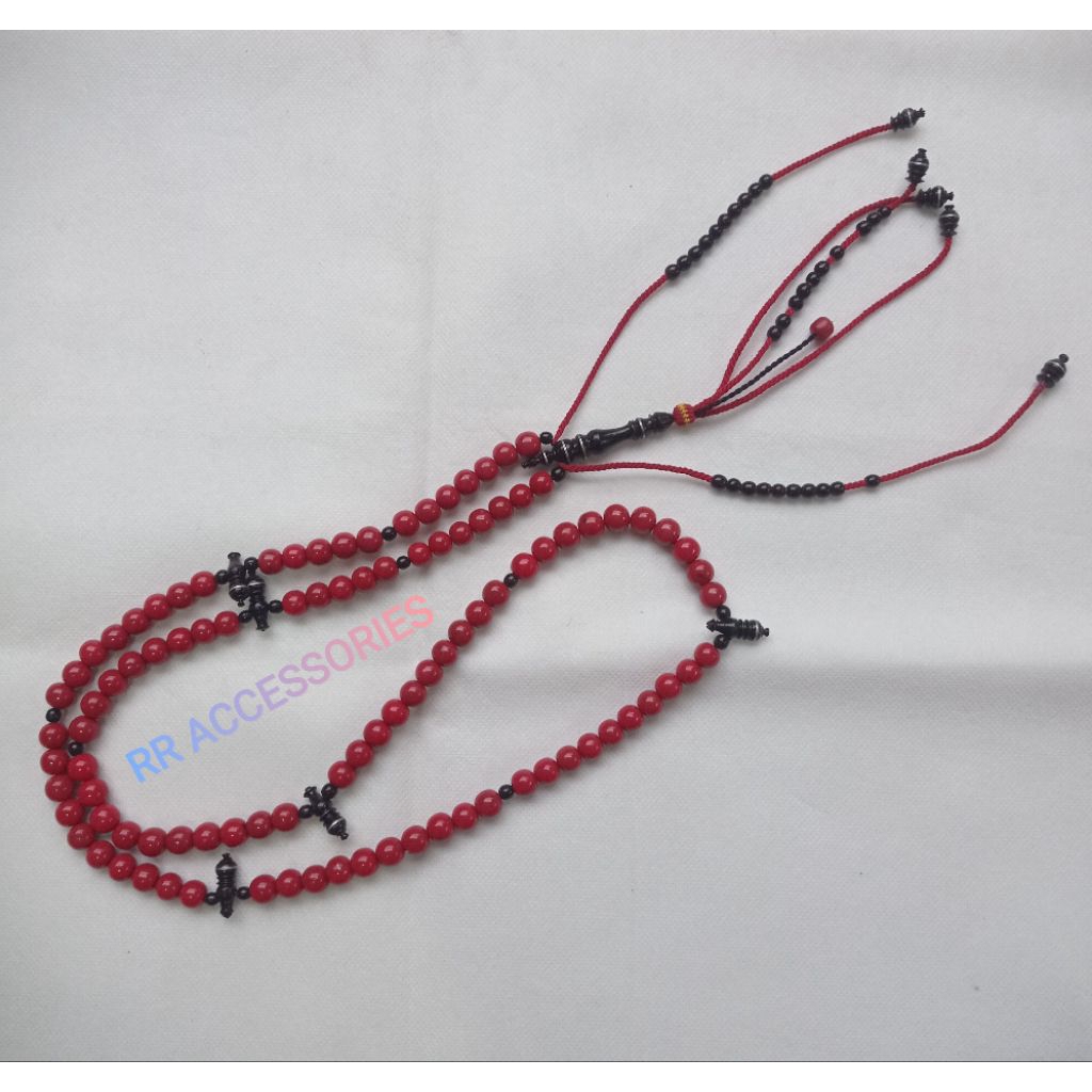 Tasbih Tijani,Tasbih Red Coral Marjan,Tasbih Muslim/Tasbih Tijani Bahan Red Coral Marjan Terbaru