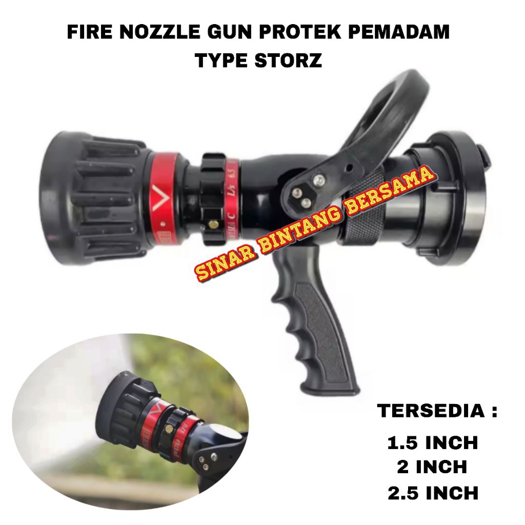 FIRE GUN SPRAY NOZZLE PROTEK PEMADAM MODEL STORZ TEKANAN TINGGI
