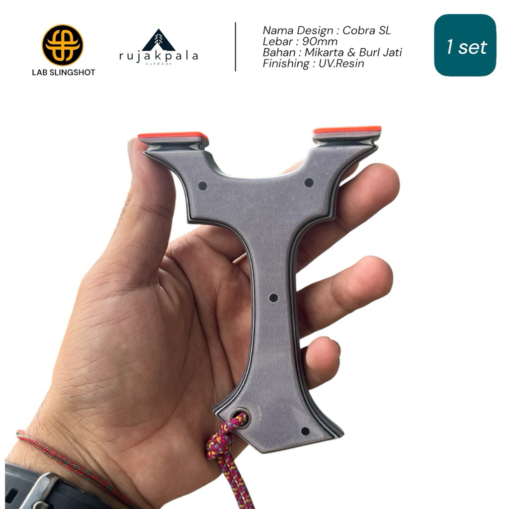 lab slingshot - ketapel premium micarta laminasi kayu / cobra SL