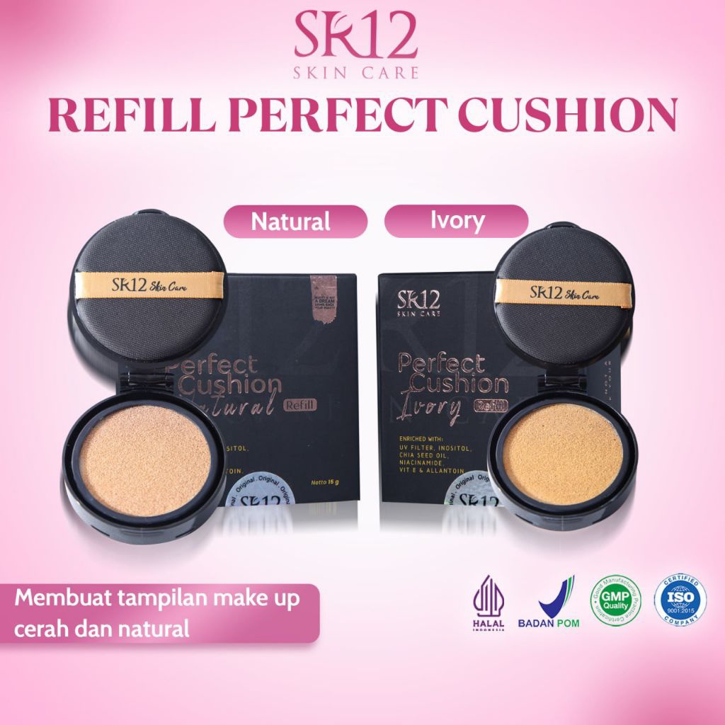 Perfect Cushion Refil SR12 Bedak Padat Menutupi Bekas Jerawat Menyempurnakan Make Up Spf 30