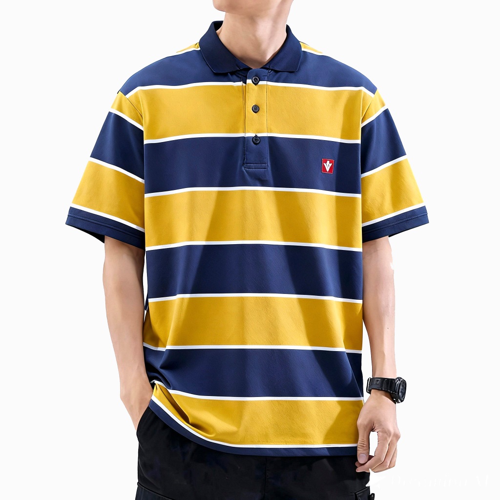 SKULLEND Vintage Rugby Polo Shirt - Kaos Rugby Salur Oversize
