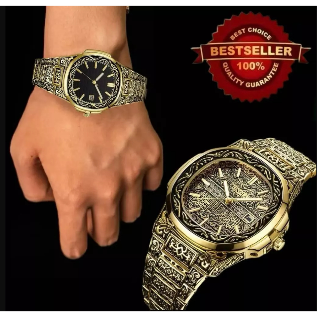 Jam Tangan Pria Anti Air Unik Motif Kaligrafi Arab Anti Karat