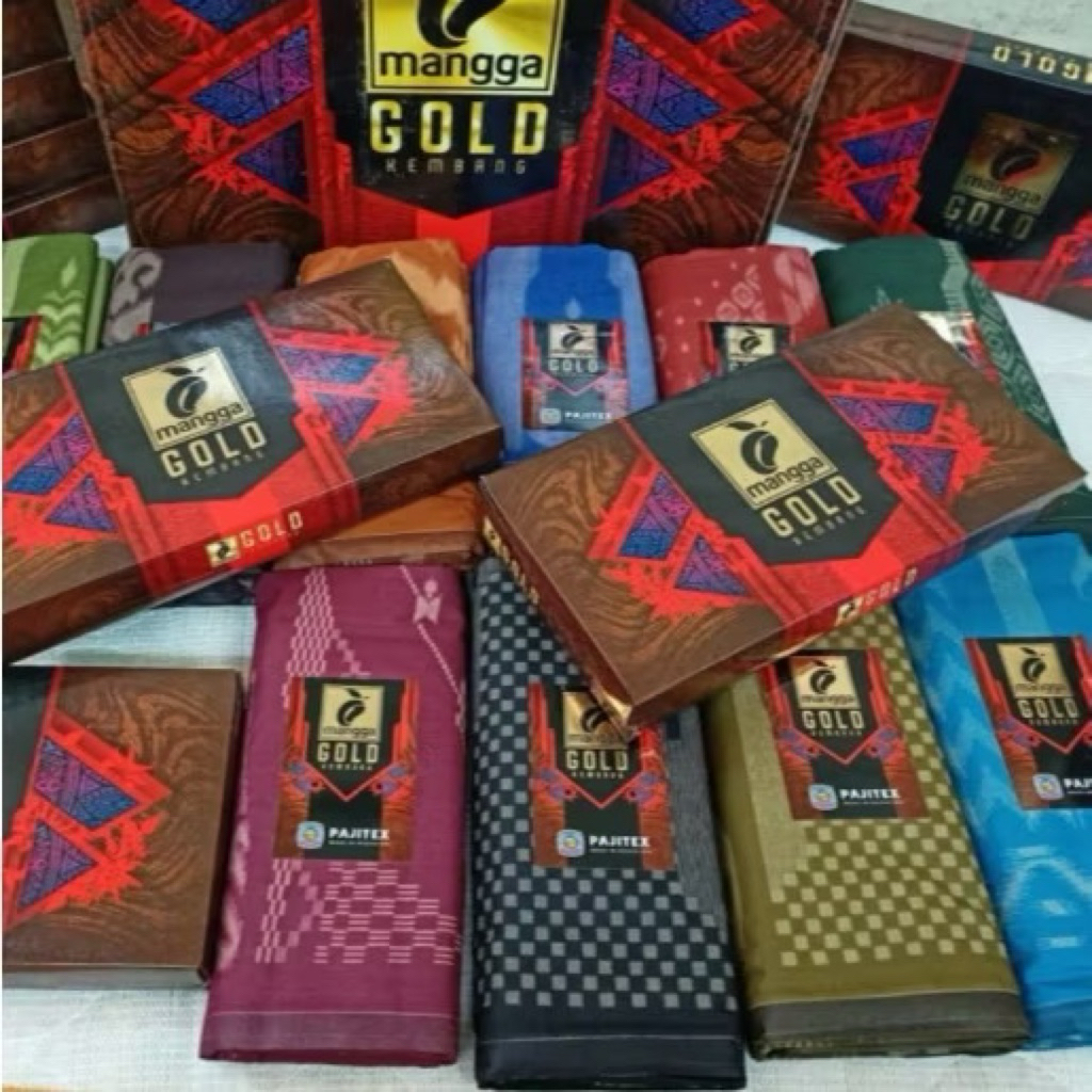 SARUNG MANGGA GOLD KEMBANG Seri Warna || MANGGA GOLD BATIK NUSANTARA KEMBANG || MANGGA GOLD KEMBANG 