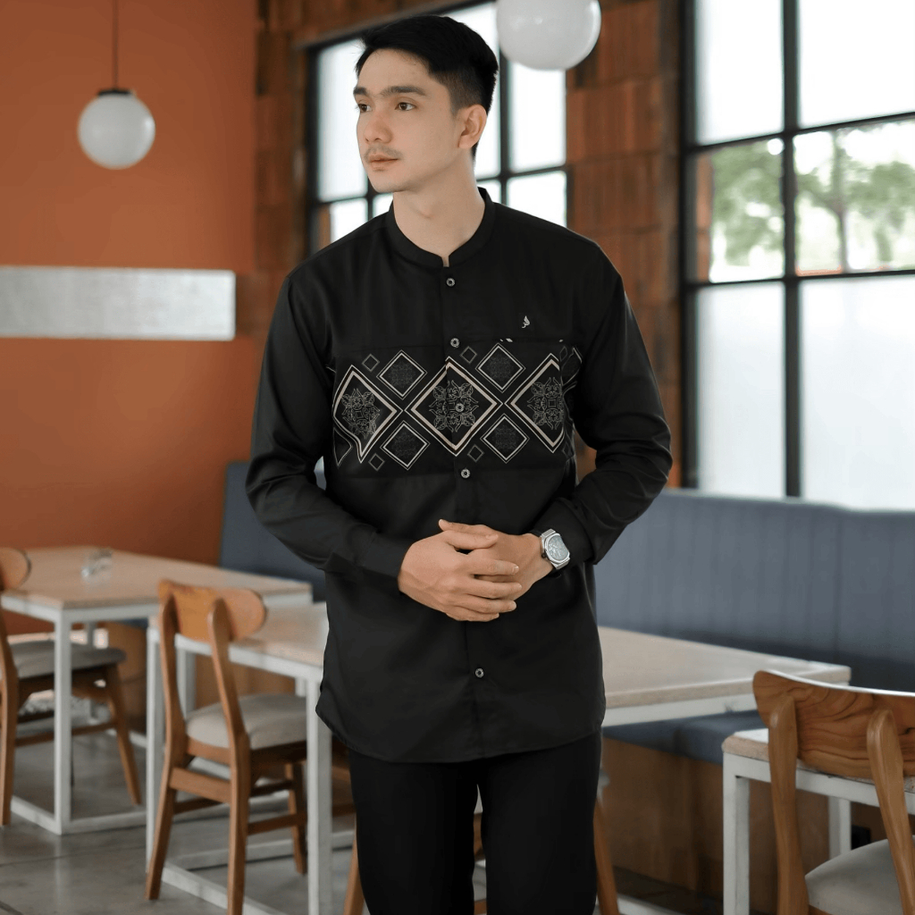 Tjorak Muslimwear -  Kemko Koko Kurta Fawwaz Lengan Panjang - Black
