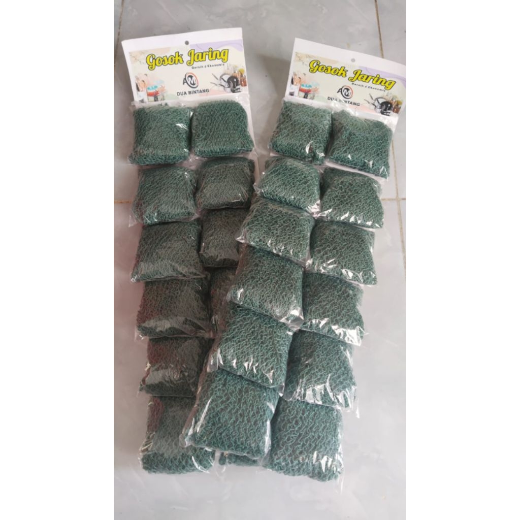 Gosok Jala gosok panci gosok jaring hijau jumbo/alat cuci piring besar(12pcs)