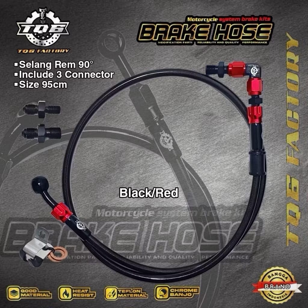 Selang rem TQ6 90 derajat selang rem PSI 95cm sudut 28-90 derajat