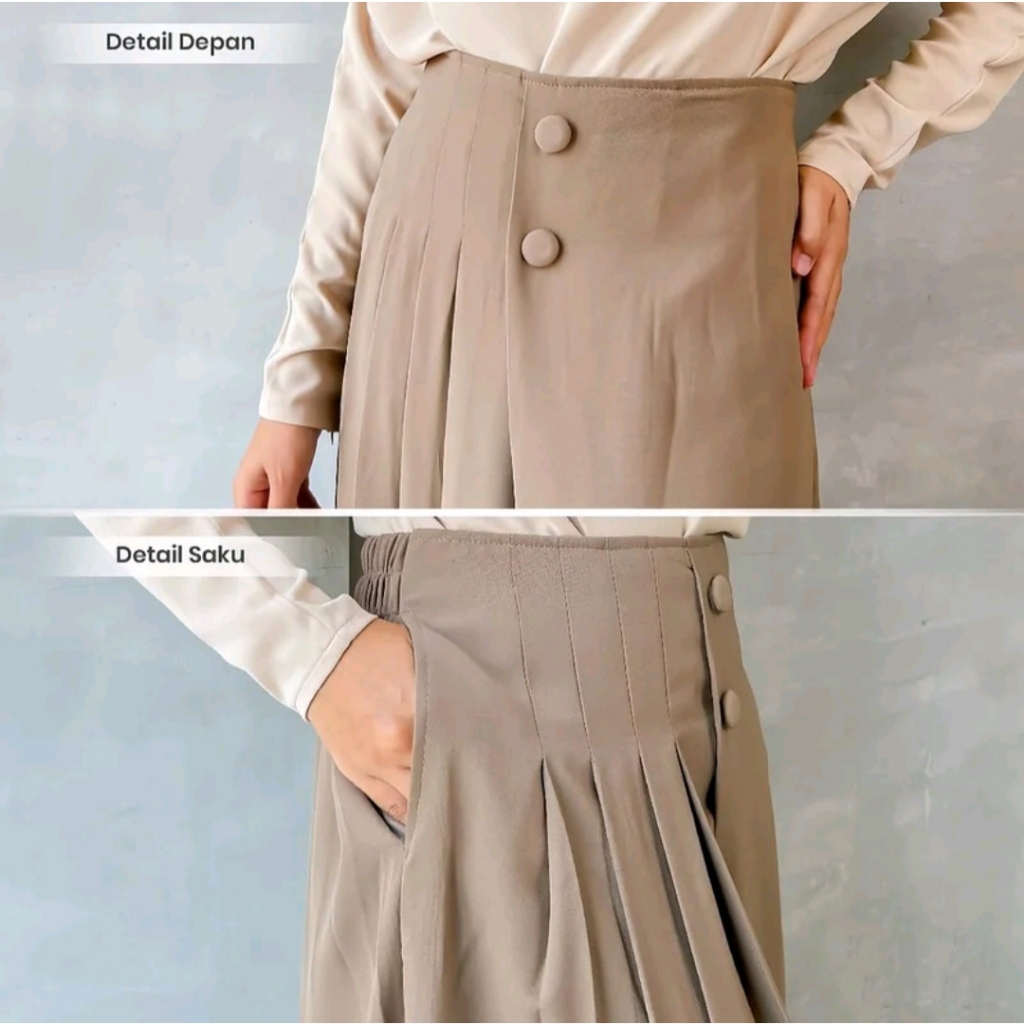 NEW Celana Kulot Rok Wanita High Waist Casual Formal Bahan Furano Nyaman Dipakai