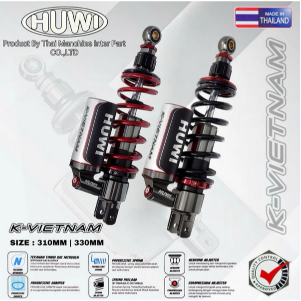 Shockbreaker Huwi Model KYB Shock Single Tabung Bawah Click Rebound Fungsi Full Cnc Billet Uk 310 & 
