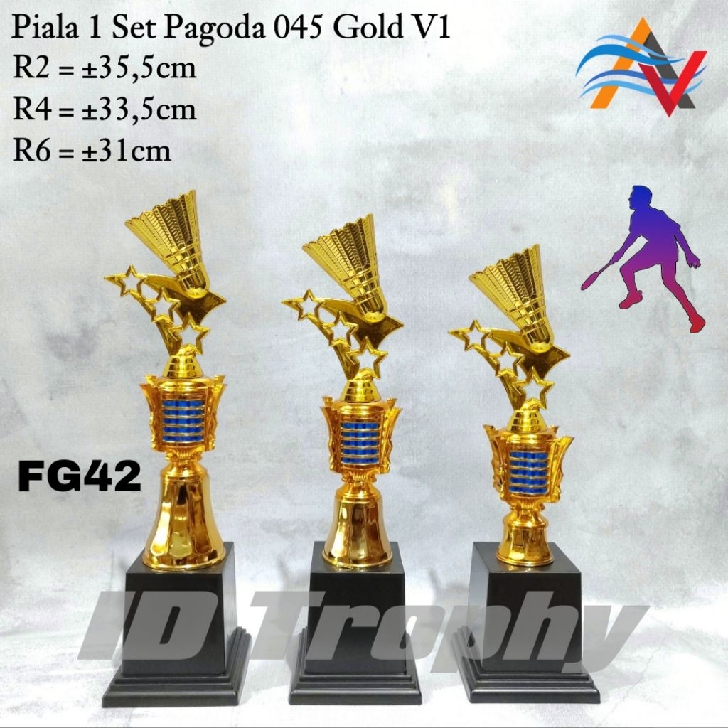Piala Badminton 1 Set/Satuan Pagoda 045