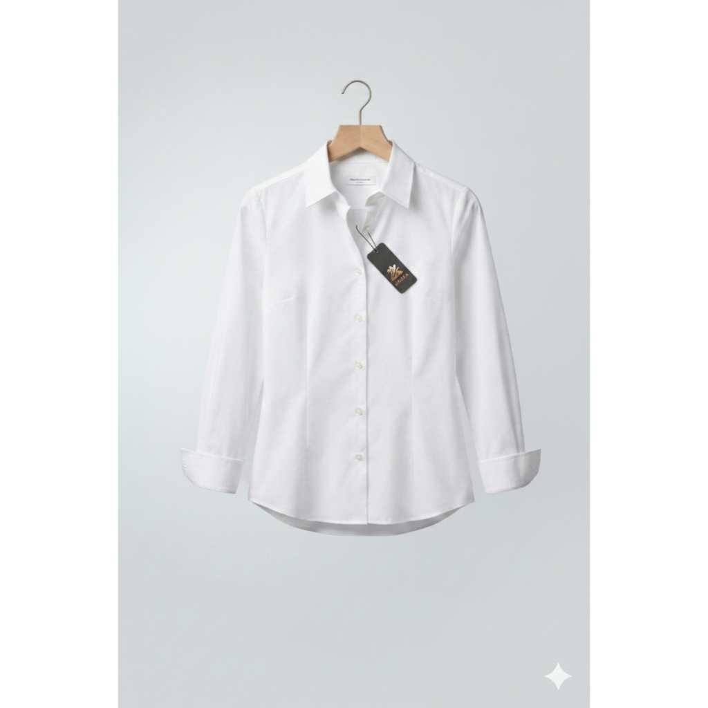 Kemeja Wanita Putih Lengan Panjang Polos Blus Hijab Formal Kerja Kantor