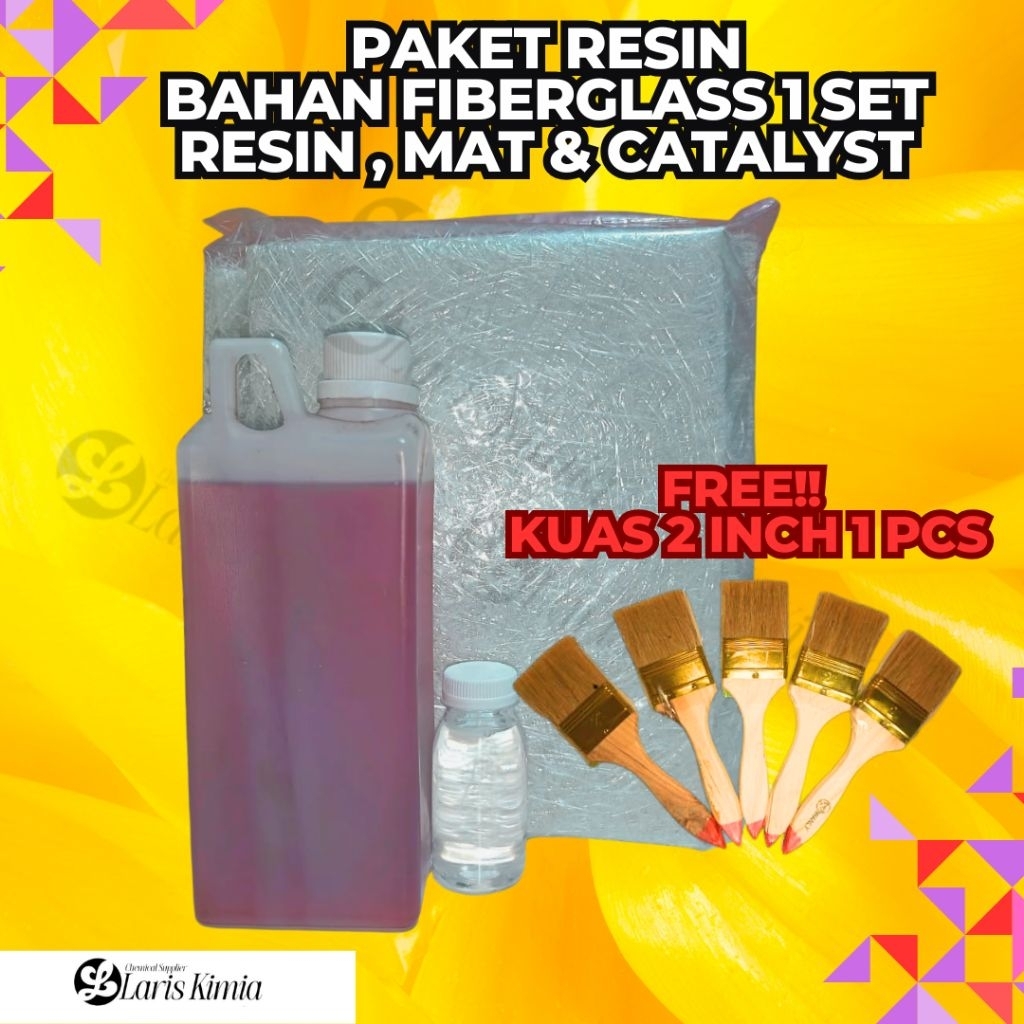 Promo  Paket Resin  | Resin 1 Paket lengkap dengan Katalis, danMett #300 (serat fiber)