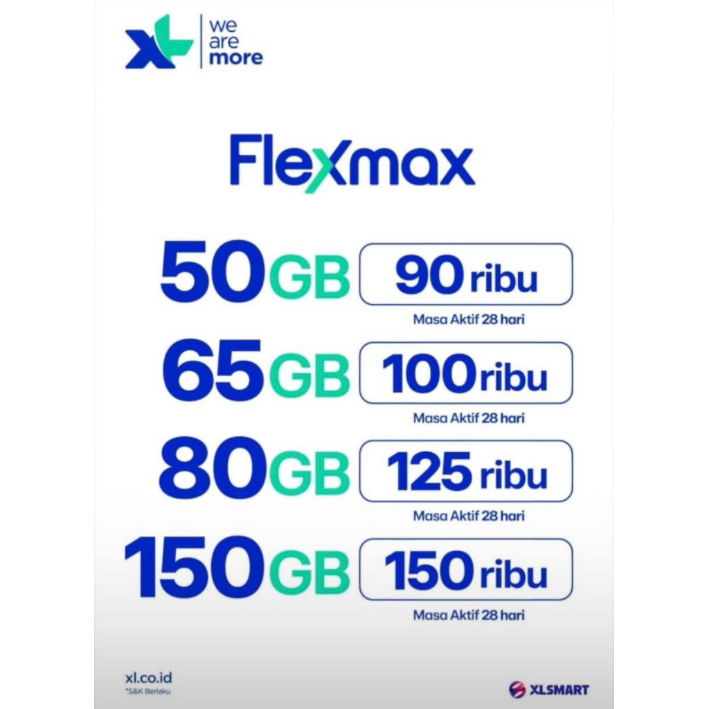 kuota internet xtra combo flex max 28 hari