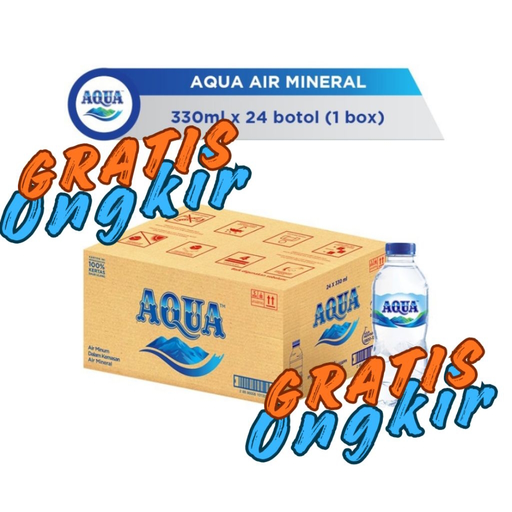 AQUA BOTOL 330ML - DUS (24 X 330ml) - Botol MINI