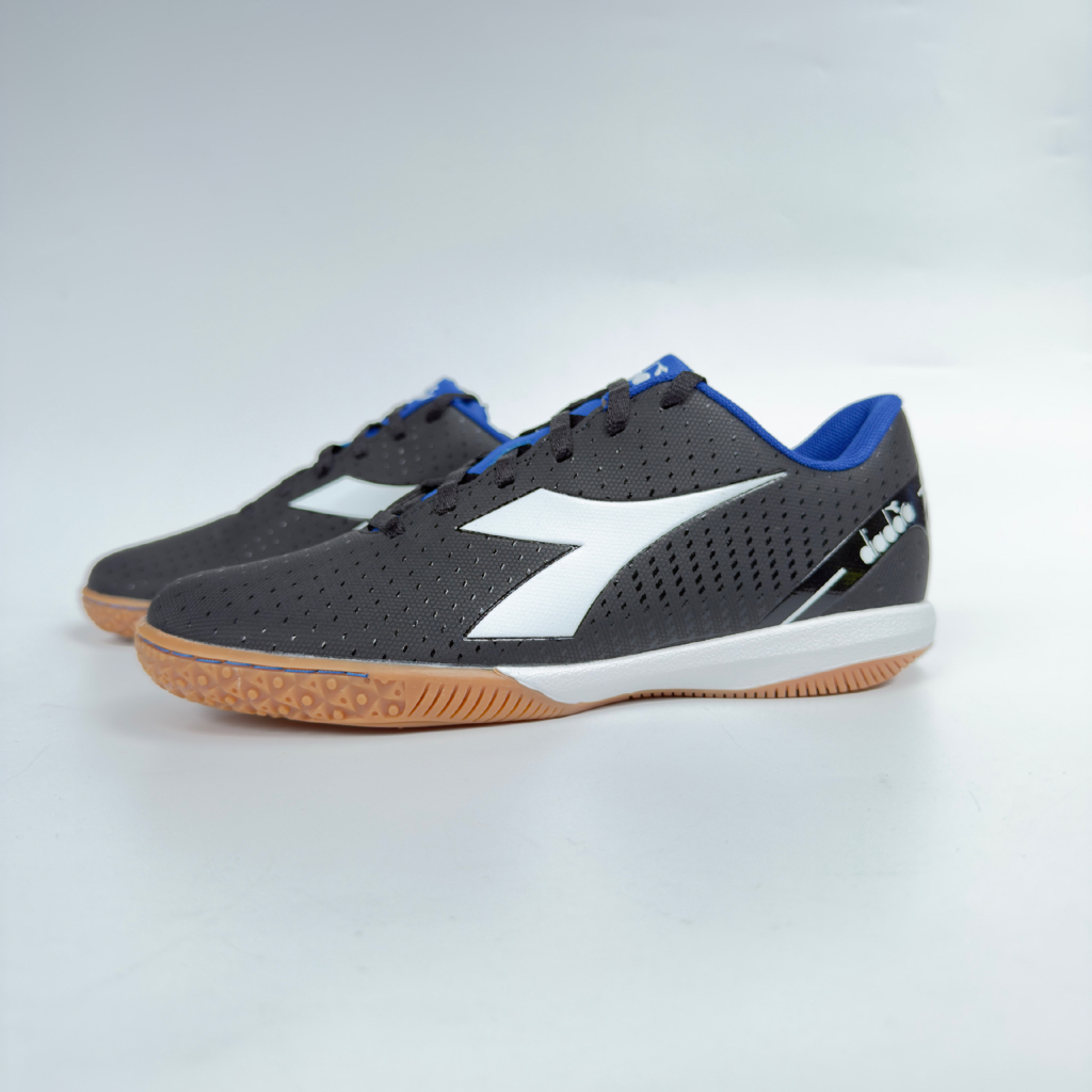 Diadora Pichichi 5 IDR Original Black Blue Sepatu Futsal Indoor Hitam