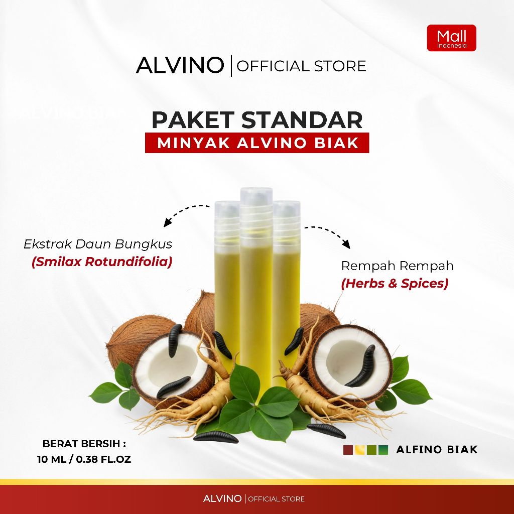 Minyak Daun Bungkus Alvino Biak Papua Original 10ML / Minyak Oles Alfino Biak Numfor Asli 100%